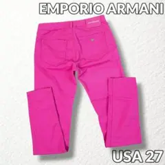 【EMPORIO ARMANI】希少カラー スキニーパンツ 美脚 ロゴ金具 Mのサムネイル