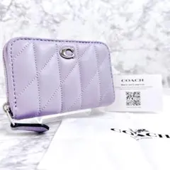 未使用✨COACH ピローキルティング コインケース カードケース ミニ財布 紫