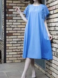 2025SS⭐️スーパービューティー⭐️ 袖レース使いワンピース 44