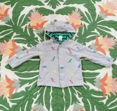 ギャップ　babyGAP ベビー キッズ 恐竜柄 くま耳 パーカー グレー