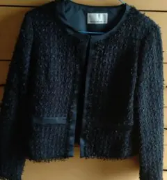 M-premierBLACK ノーカラージャケット 38 ネイビー