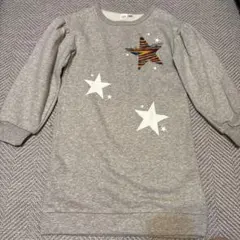 【GAP KIDS】グレー 星柄 長袖ワンピース M