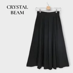 クリスタルビーム セシール ロング フレアスカート W63 ブラック 日本製