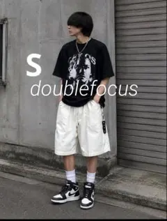 メンズ　ハーフパンツ　S 綿100% ホワイト ショートパンツ ウエストゴム　紐のサムネイル