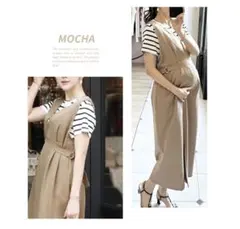 Milk tea 産前産後 美人ジャンスカ モカ Lサイズ　未使用タグ付きのサムネイル