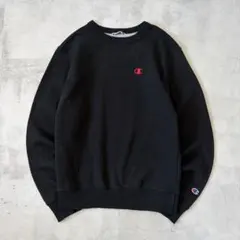 カ*ン様 アメリカ規格　チャンピオン　スウェット　ワンポイントロゴ　ブラック×レ