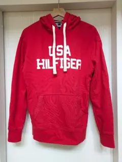 TOMMY HILFIGER USAプリント パーカー レッド