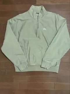 Stussy ハーフジップ スウェット ベージュ Lのサムネイル