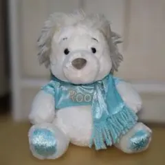 【くまのプーさん】クリスマス仕様ぬいぐるみ 水色 フード付き(ディズニーストア)
