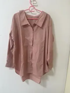 長袖シャツ ピンク系 オーバーサイズ