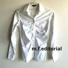 m.f.editorial ホワイト長袖シャツ フロントギャザーのサムネイル