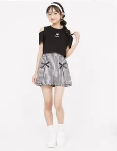 ピンクハント ハート開きショート丈 Tシャツ