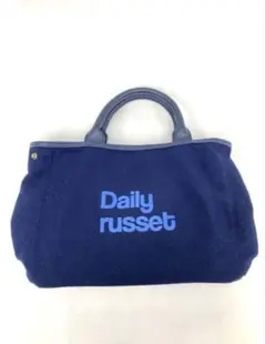 【Daily russet】 フェルト調 ハンドバッグ ネイビーのサムネイル