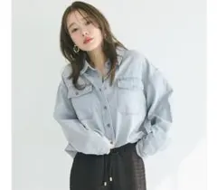coca オーバーサイズデニムシャツ ライトブルー　M