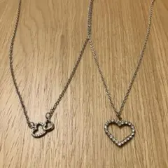 ハート型ストーン付きネックレスセット
