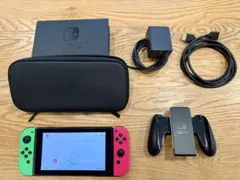 Nintendo Switch 本体 グリーン/ピンク 付属品付きのサムネイル
