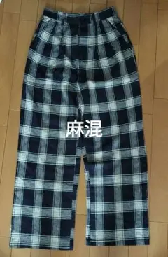 lugnoncure チェック柄 ワイドパンツ イージーパンツ　リラックスパンツ