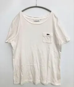 美品　LACOSTE ラコステ　ワンポケットTシャツ　ロゴ刺繍　40サイズのサムネイル