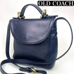 【美品】OLD COACH オールドコーチ ショルダーバッグ ネイビー 4158