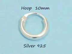 ~12/25クリスマス割【銀製品９２５】フープシルバーピアス太１０ｍｍ１個