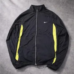 Nike ナイロンジャケット L 黒/イエロー 00s y2k