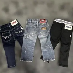 デニムパンツ　3点まとめ売り　80〜90cm