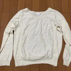 イエローVネック 長袖ニット