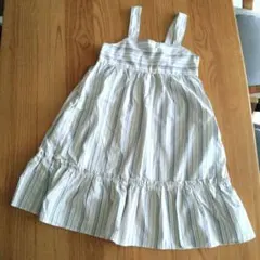 ユニクロ☆ストライプノースリーブワンピース 130