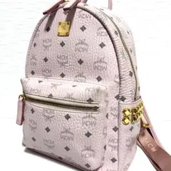 MCM リュック パウダーピンク ヴィセトス スタッズ 大容量 small