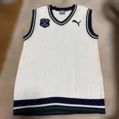 PUMA GOLF ケーブルニットベスト ホワイト