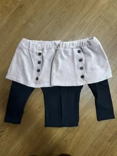 アプレレクール　レギンス付きスカート　2着セット　双子