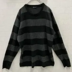 ★美品★RealStandard　ボーダーニットセーター　L　黒・グレー　メンズ