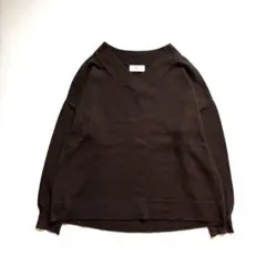 美品 OPAQUE.CLIP ブラウン Vネック ニット XL 大きいサイズ