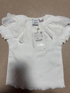 ZARA フリル付きホワイトTシャツ 12-18ヶ月