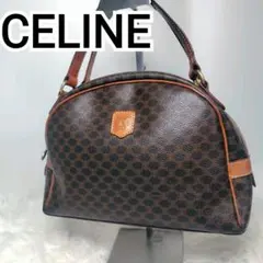 CELINE マカダム柄　ハンドバッグ　セリーヌ　ブラウン