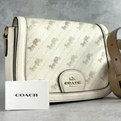 極美品 コーチ ホース＆キャリッジ 2way ショルダーバッグ レザー ロゴ 白