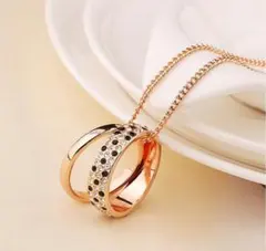 ♥️残りわずか♥️おしゃれ　２連ネックレス　ゴールド　ストーン＆シンプル　人気