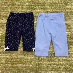 【セット売り】プティマイン パンツ2点セット ネイビー 水色 90cm