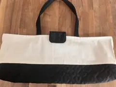 ハンドメイド　ピアニカケース　生成り　ハートキルト底面　ブラック　鍵盤ハーモニカ