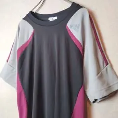 adidas CLIMACOOL Tシャツ 黒/ワインレッド　サイズO