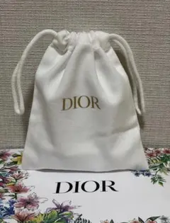 め*る様 DIOR ディオール 巾着 ポーチ ノベルティ ホワイト 白