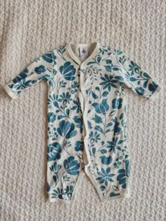 プチバトー　花柄コットンロンパース 3M 60cm