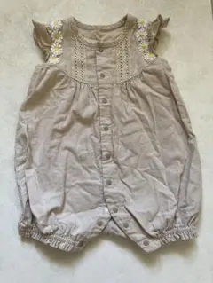ベージュ フラワー刺繍ロンパース 80〜90cm branshes