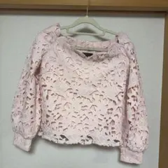 rienda ピンク レース オフショルダー