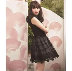 リランドチュール rirandture チェック刺繍ドッキングワンピース