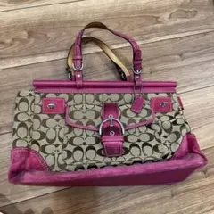 希少】COACH✨ハンドバッグ シグネチャー タッセル レザー オールド 