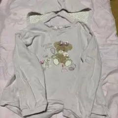 クマ刺繍フード付きトレーナー 100cm