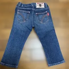 ミキハウス ダブルビー デニム ピンク ステッチ　90