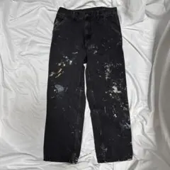 Lee DUNGAREES ペインターパンツ 黒 ブラック ペンキ飛び USA - メルカリ