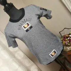 ピンクハウス 白黒チェック くまワッペン Tシャツ カットソー 美品のサムネイル